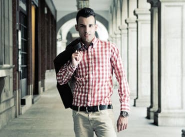 shirt wearing male model