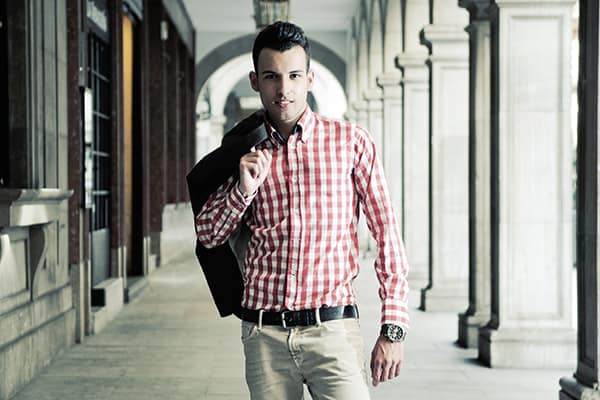 shirt wearing male model