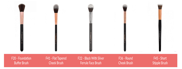 A selection of make-up brush available from Blank Canvas Cosmetics